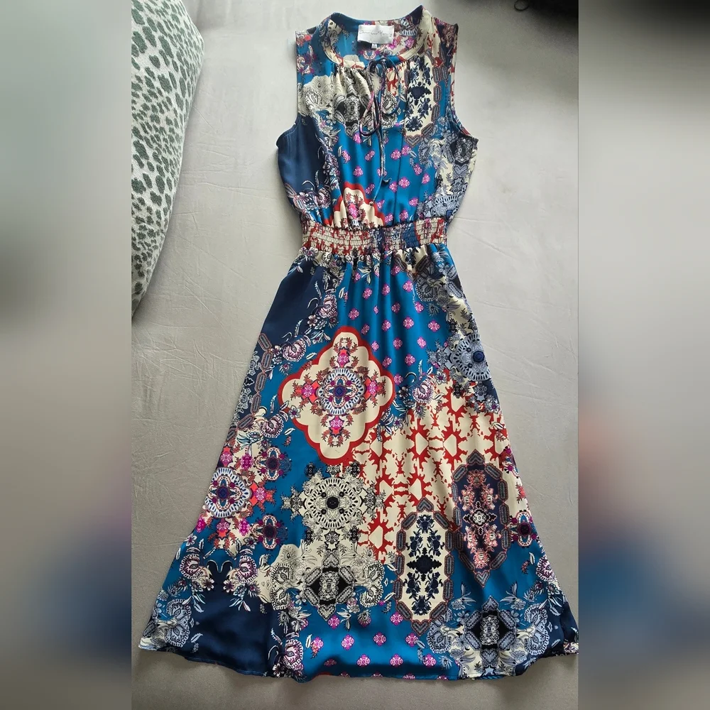CHARLES HENRY Artful / Bohemian Print Dress, Size S - Picture 3 of 9
